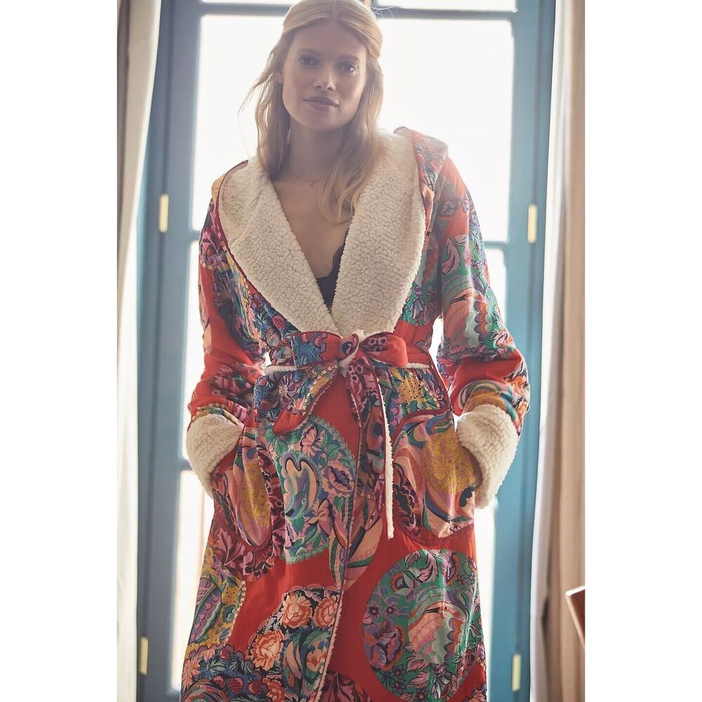 Anthropologie Alexandra Farmer Lively Sherpa-Lined Robe M/L